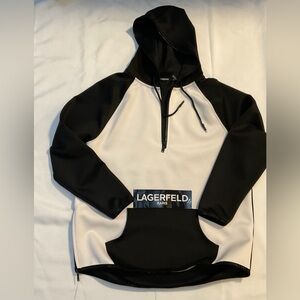 Lagerfeld Paris Black and White Hoodie Mens Large